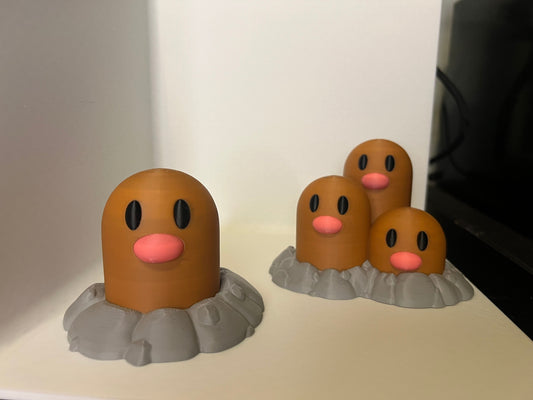 Full Color Diglett or Dugtrio 3D Print!
