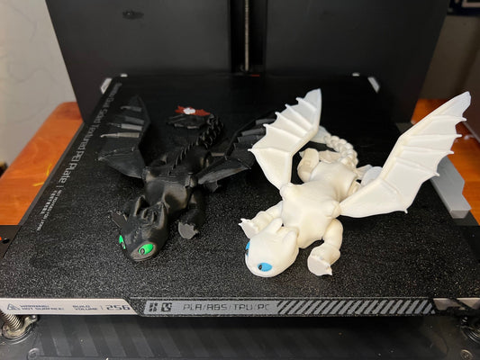 3D Printed Light Fury and Night Fury!